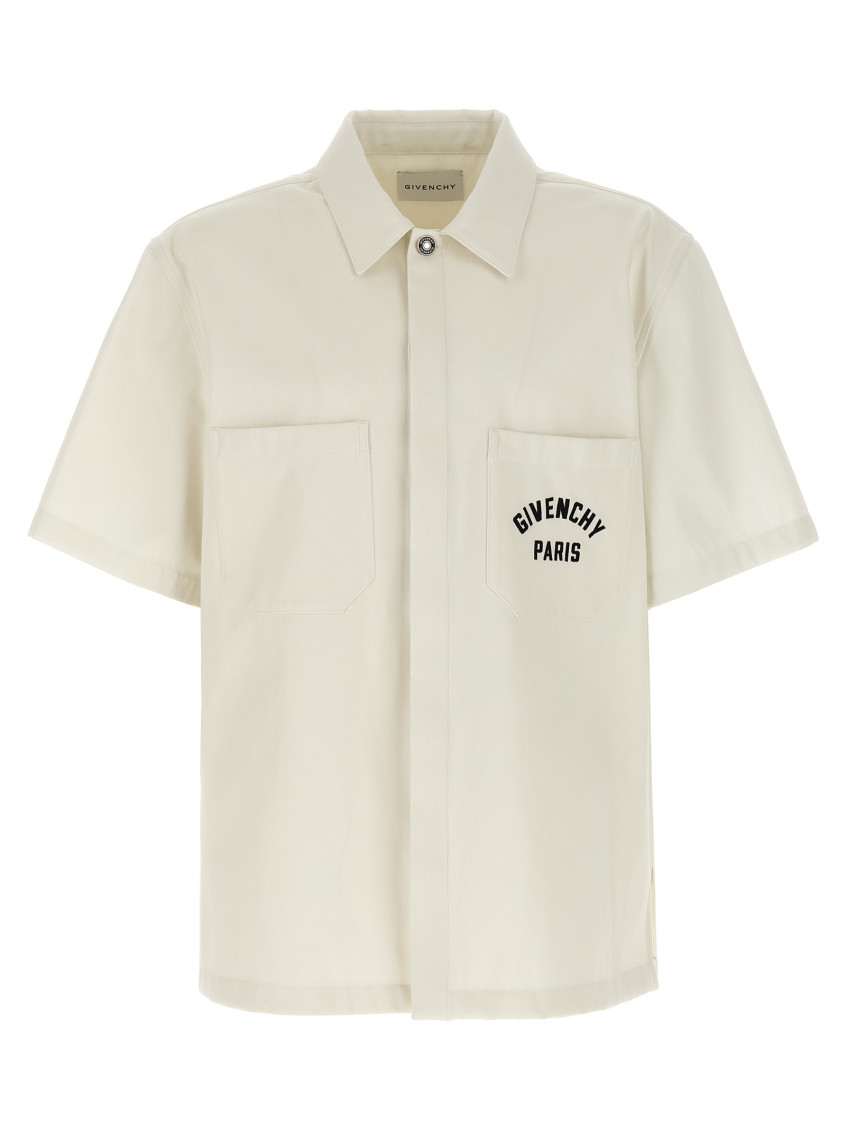Givenchy Logo Embroidery Shirt Shirt And Blouse Beige In Neutral