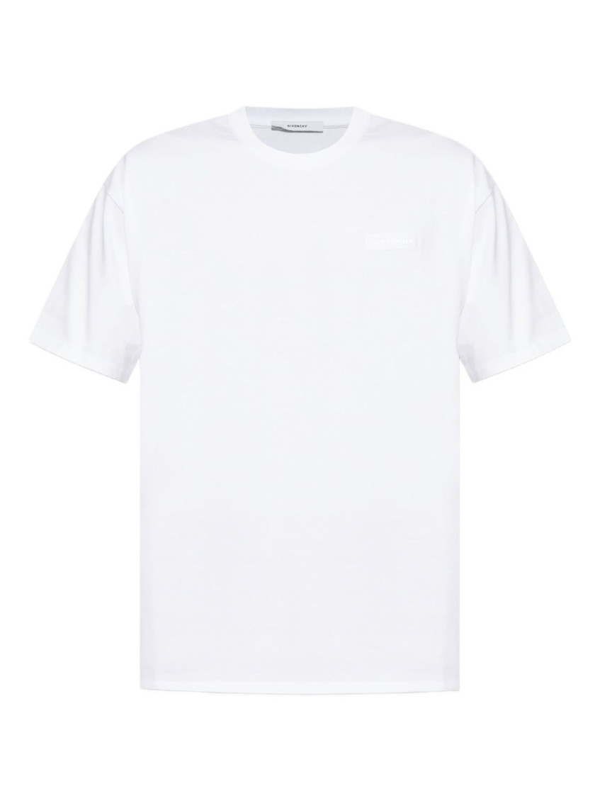 Givenchy Men Cotton Regular Fit T-shirt With Logo In White