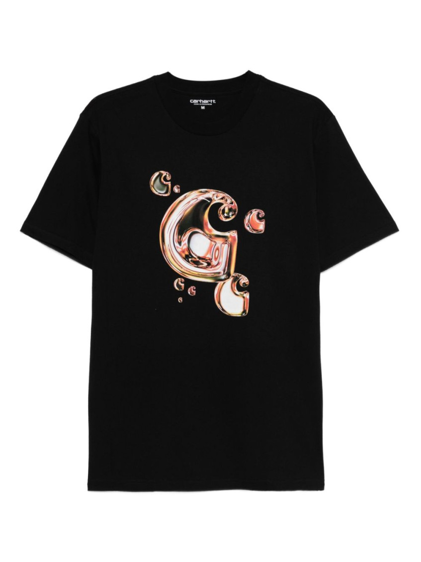 Carhartt Wip S/s Solar Chrome C-logo T-shirt In Black