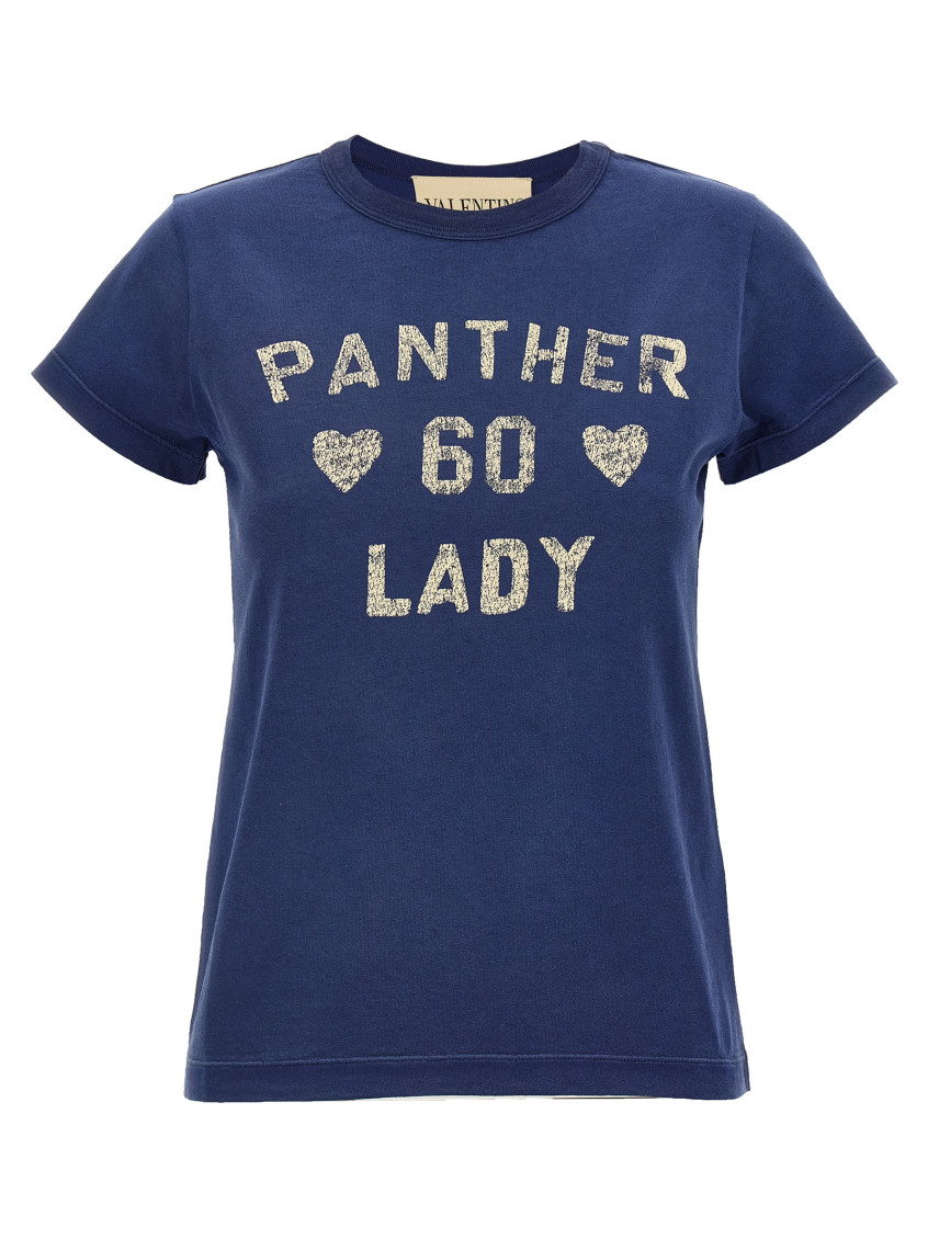 Valentino Crew Neck Graphic Print Short Sleeves Top In Blue