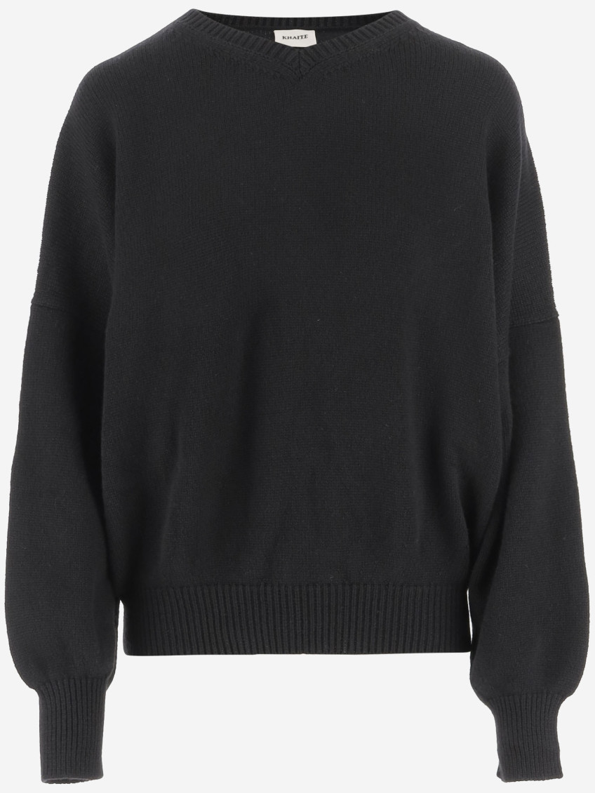Khaite Wolfe V-neck Cashmere Sweater In Black