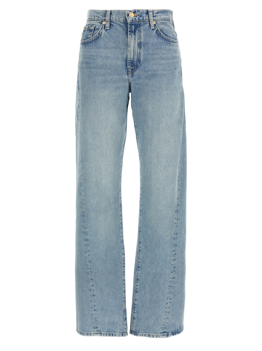 7 For All Mankind Twisted Tess September Jeans Light Blue In Blue