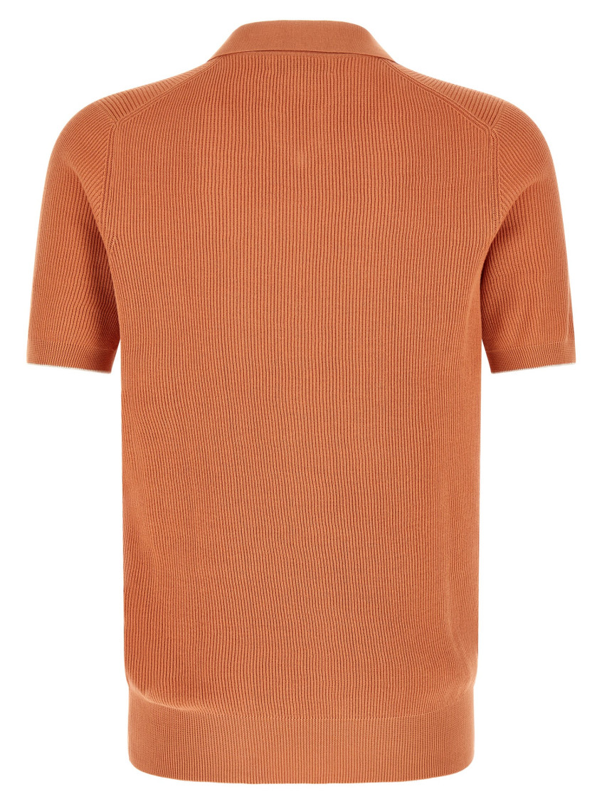 Brunello Cucinelli Orange Solid Shirt Collar Polo for Men Online
