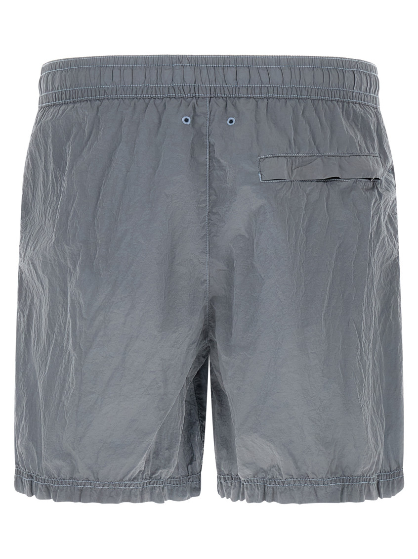 Stone Island Grey Textured Swim Shorts for Men Online USA at