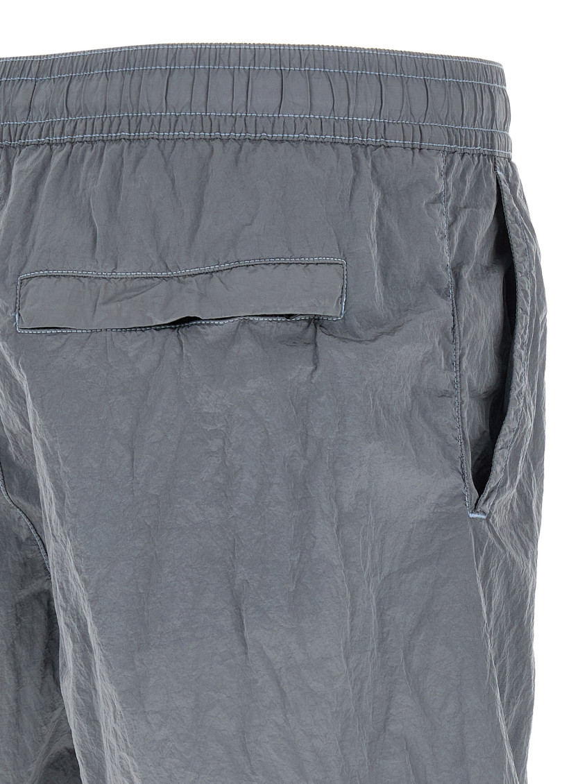 Stone Island Grey Textured Swim Shorts for Men Online USA at