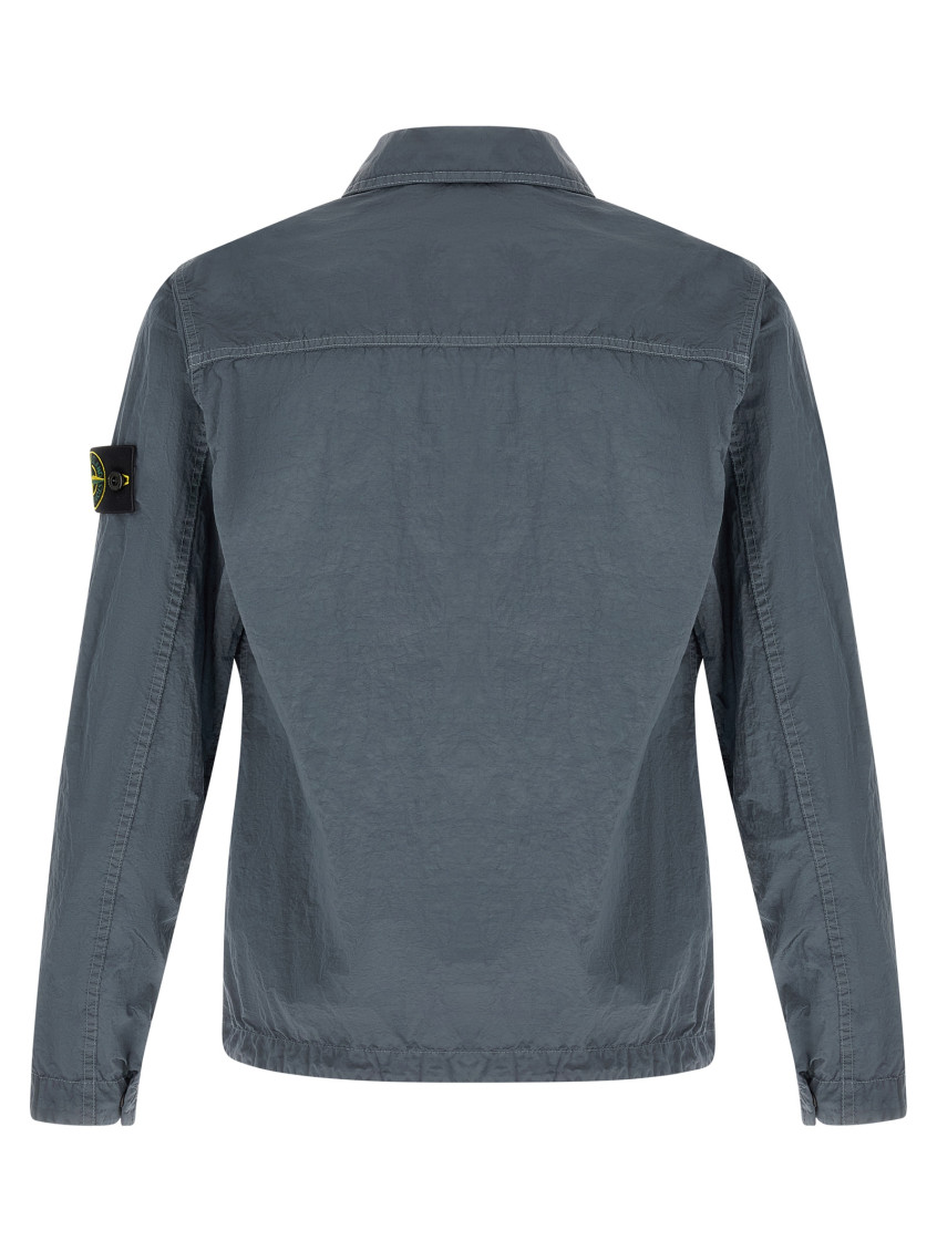Stone Island Grey Regular Solid Overshirt for Men Online USA at