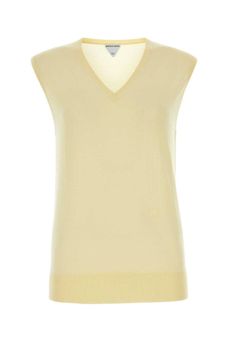 Shop Bottega Veneta Light Yellow Cotton Blend Vest