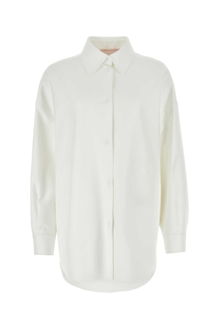 Valentino Garavani White Cotton Blend Oversize Shirt In White