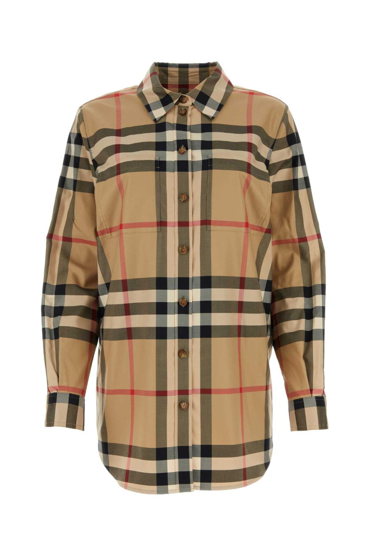 Burberry Nivi Check Cotton Shirt In Multi