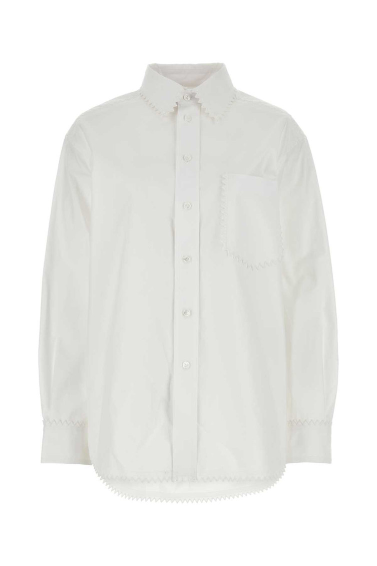 Bottega Veneta White Oxford Shirt In White