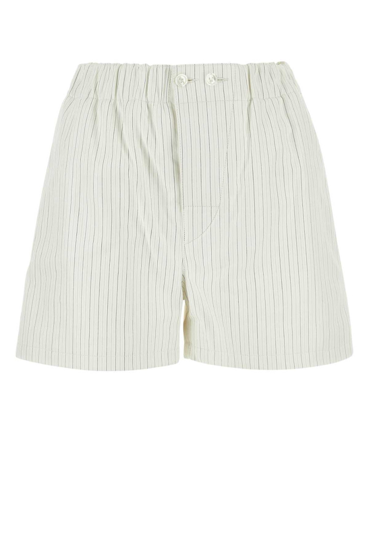 Bottega Veneta White Printed Leather Shorts