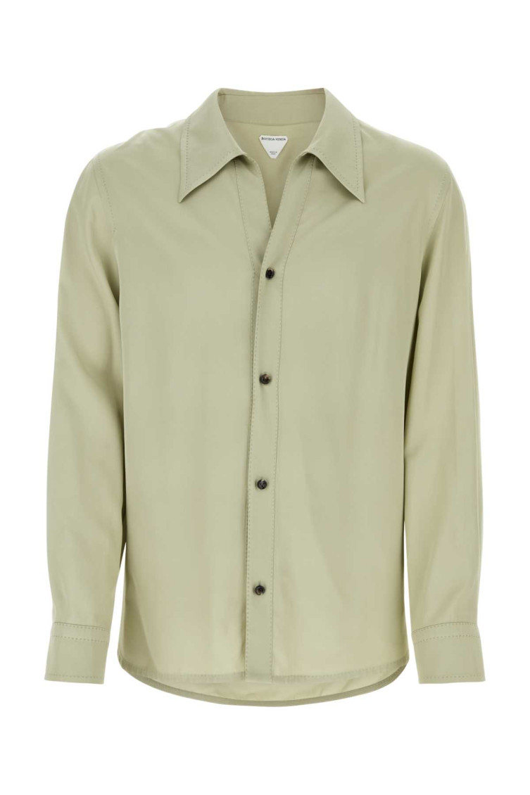 BOTTEGA VENETA SAGE GREEN TWILL SHIRT 