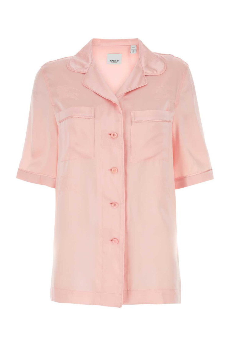 Burberry Ekd Jacquard Silk Pyjama Shirt In Pink