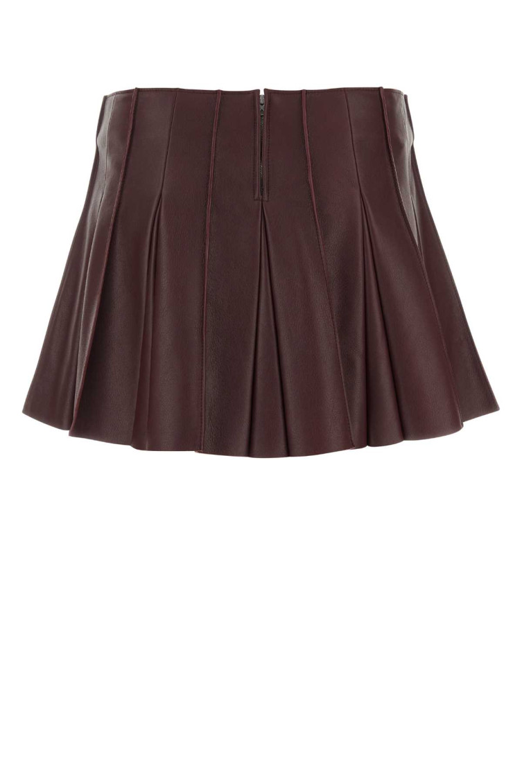 ミニスカート Bottega Veneta Burgundy Leather Mini Skirt Bottega Veneta Burgundy Leather Mini Skirt for Women Online