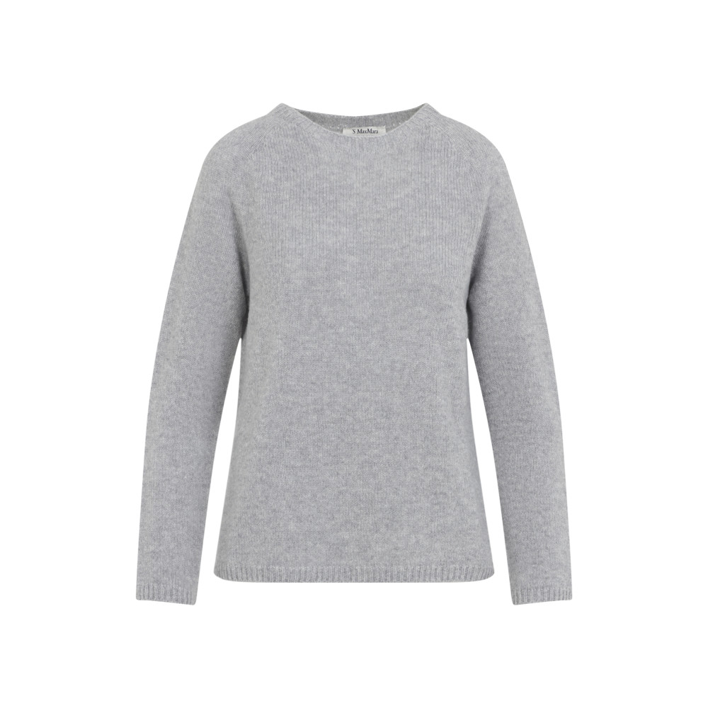 Max Mara Grey Crewneck Sweater In Gray