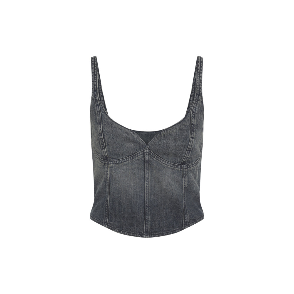 Balenciaga Cropped Sleeveless Top Scoop Neck In Black
