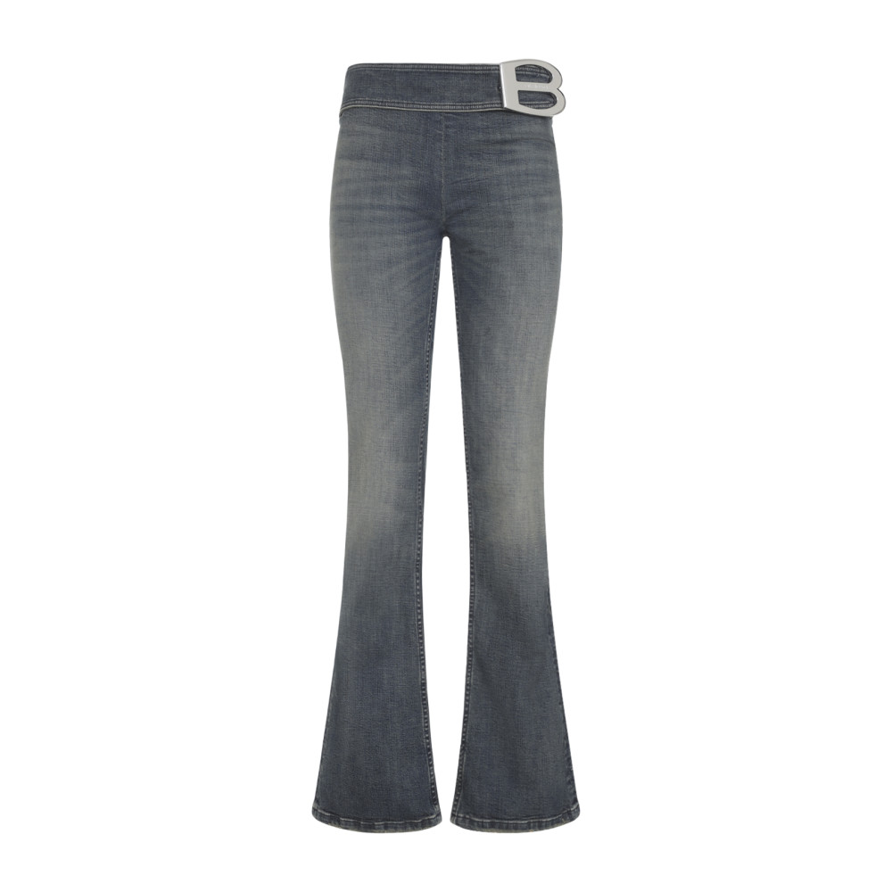Balenciaga Blue Logo Bootcut Jeans