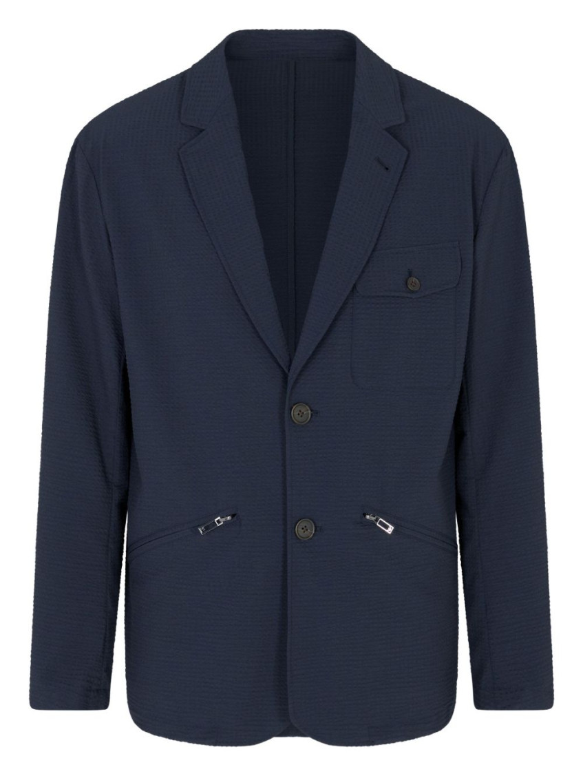 Emporio Armani Single-breasted Blazer Jacket In Blue