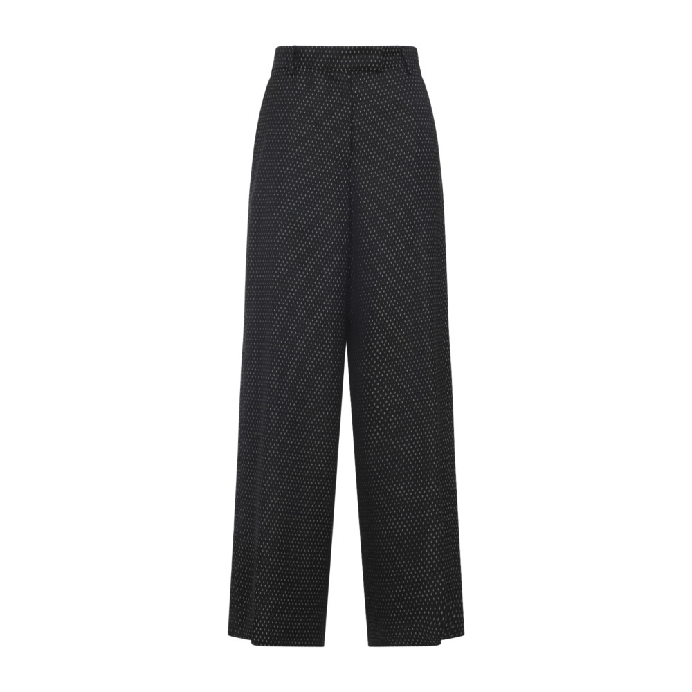 Dries Van Noten Patterned Trousers Featuring Belt Loops In Black