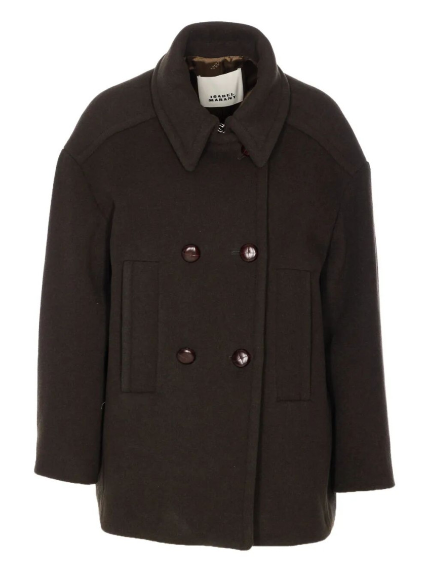 Isabel Marant Fiby Double Breasted Wool Blend Coat Clothing In Brown