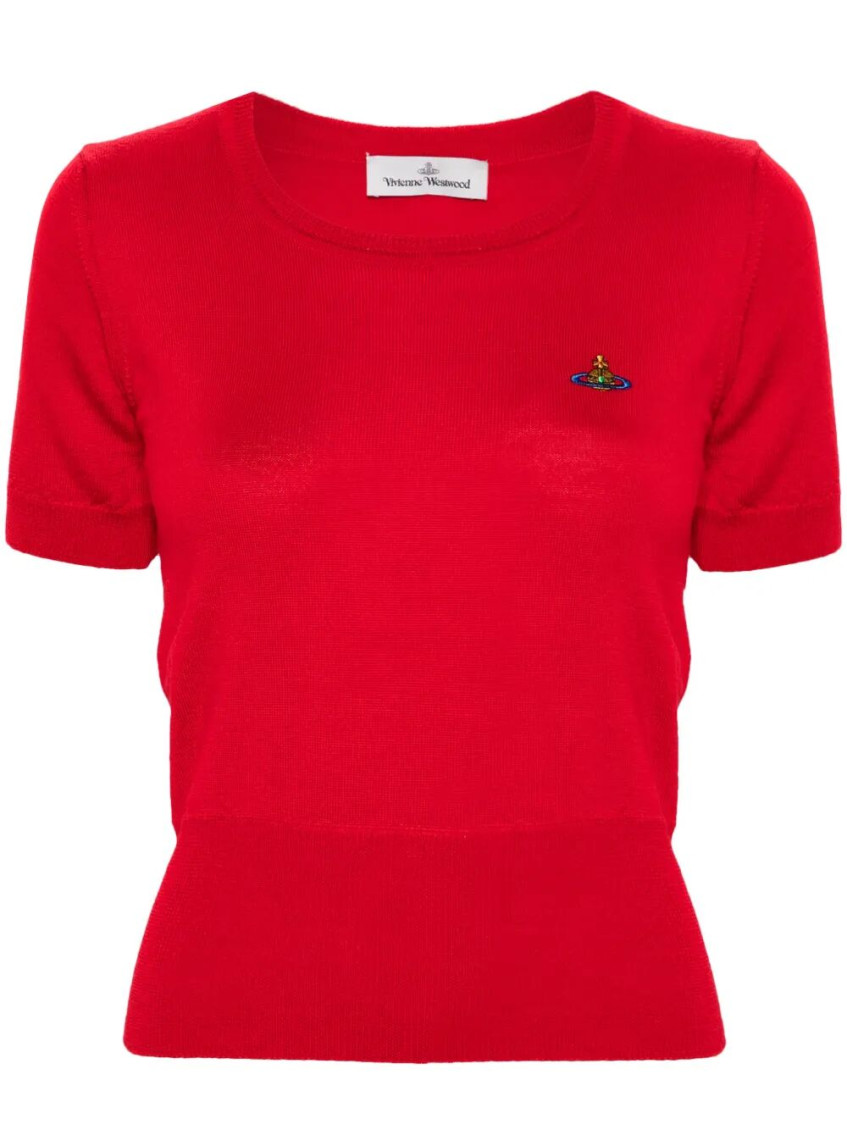 Vivienne Westwood Bea Knitted Short-sleeved Top Clothing In Red