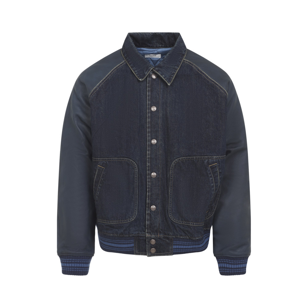 Celine Contrast Sleeve Teddy Style Jacket In Black