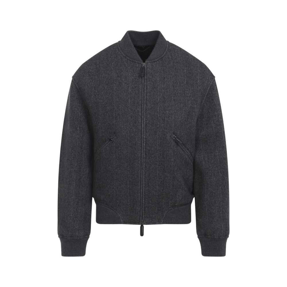 Giorgio Armani Mens Excalibur Herringbone Relaxed-fit Cashmere Jacket In Gray