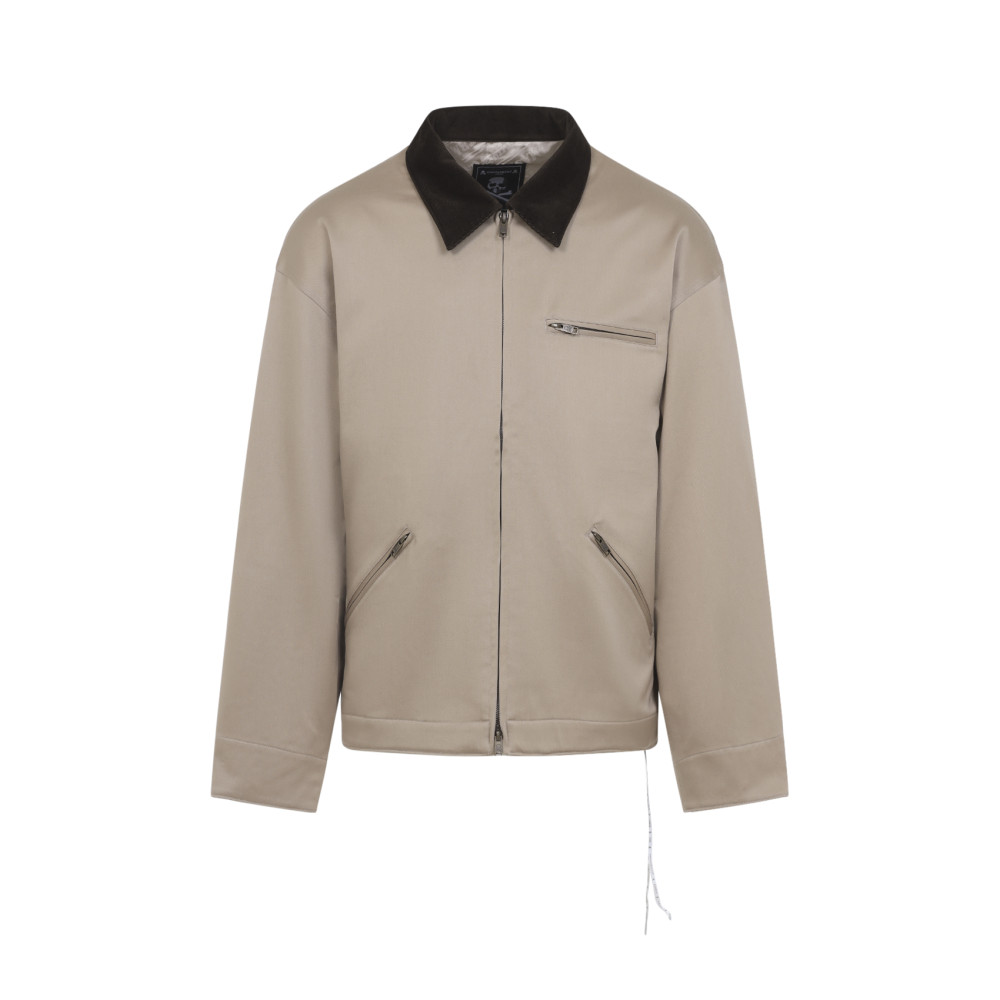 Mastermind Japan Mj Aviator Corduroy-collar Cotton Jacket In Gray