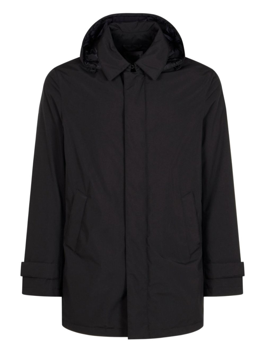 Herno Waterproof 2-layer Laminar Fabric Coat In Black