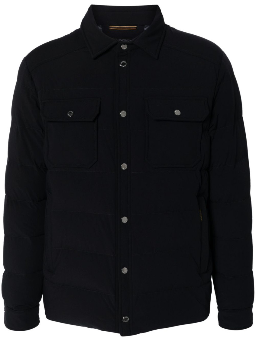 Moorer Padded Down Jacket Featuring Multiple Pockets In Black