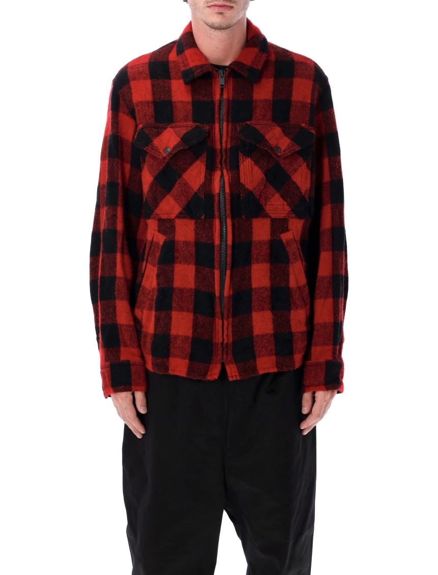 Junya Watanabe Long Sleeve Shirt Jacket With Flap Pockets In Red
