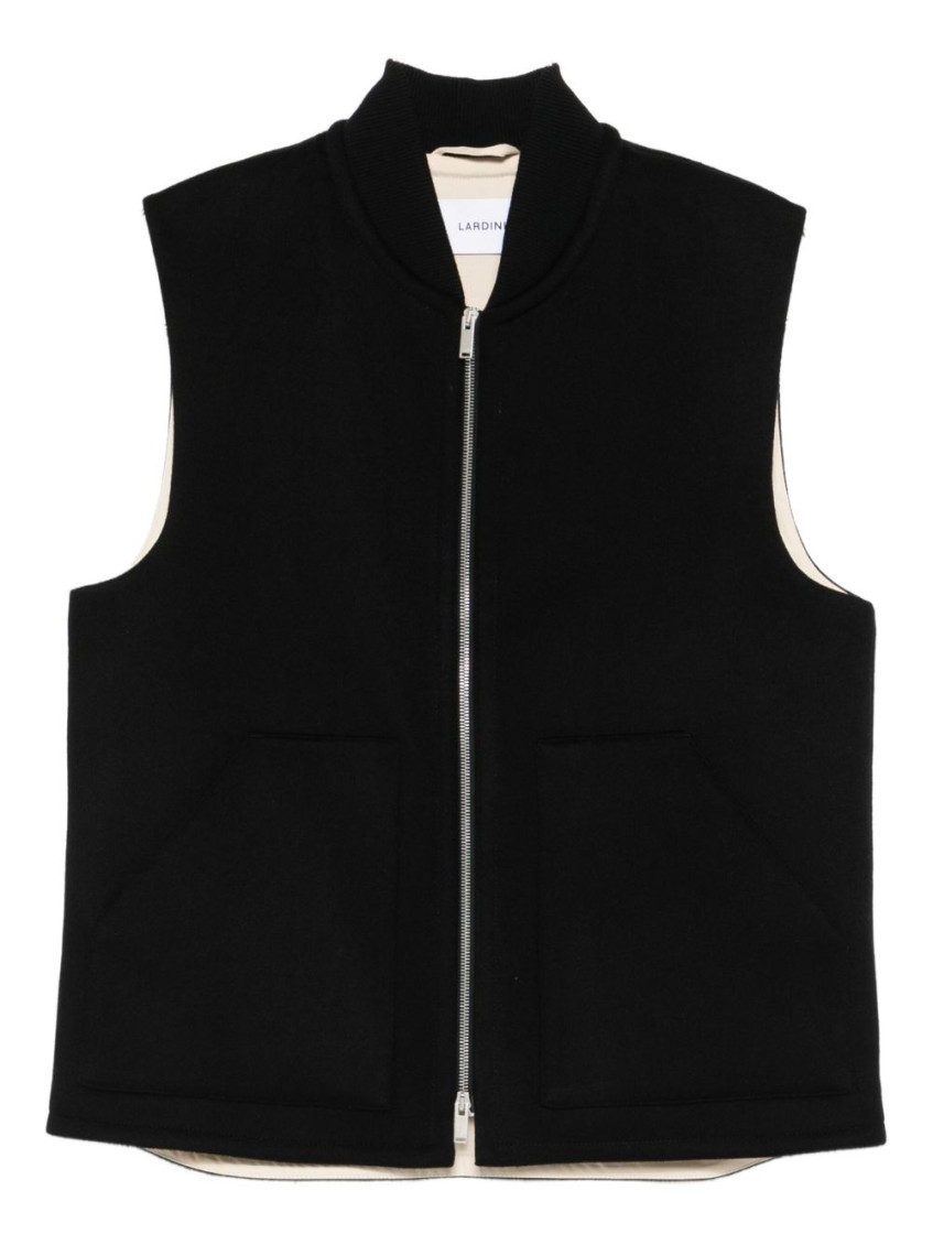 Lardini Zip-front Gilet In Black