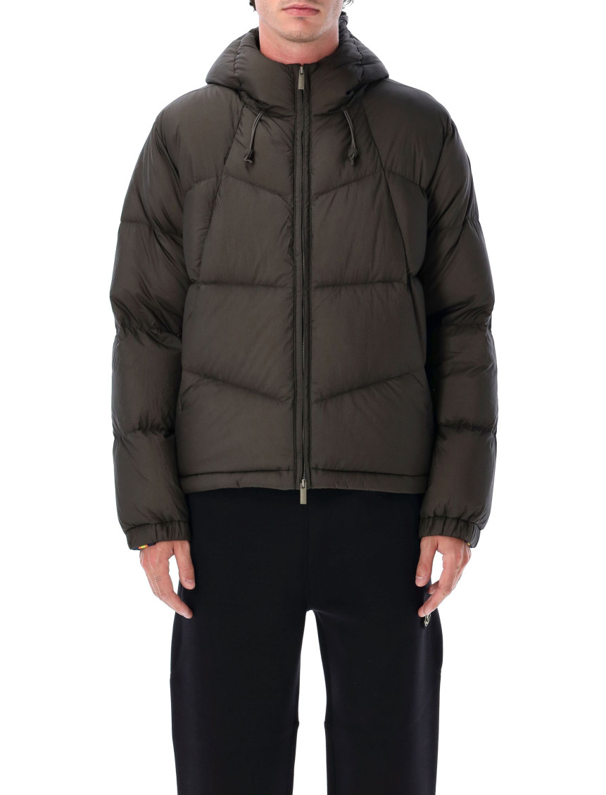K-way Padded Black Jacket With Quilted Design In Green