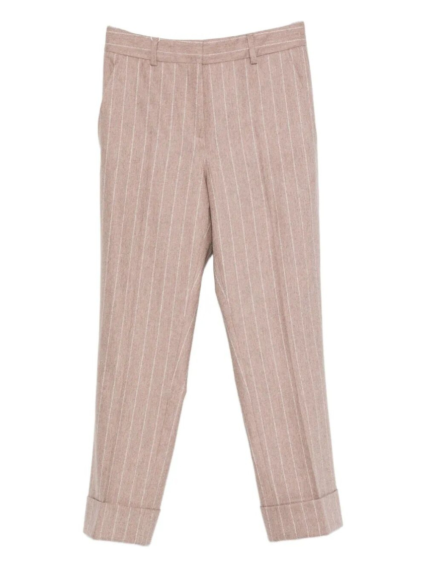 Incotex Tailored Trousers With Cuffed Hem And Pockets In Pink