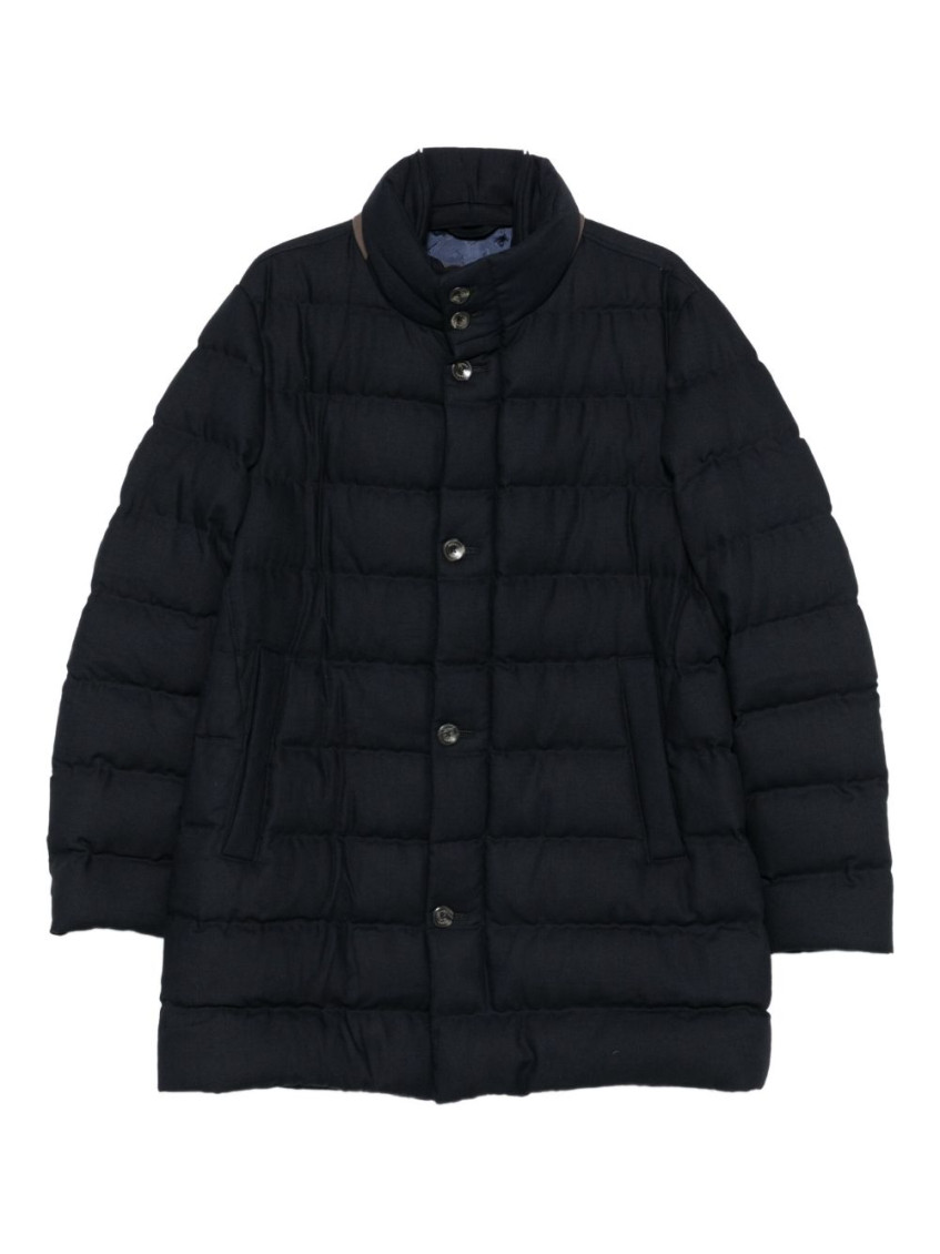Herno Navy Blue Quilted Jacket In Black