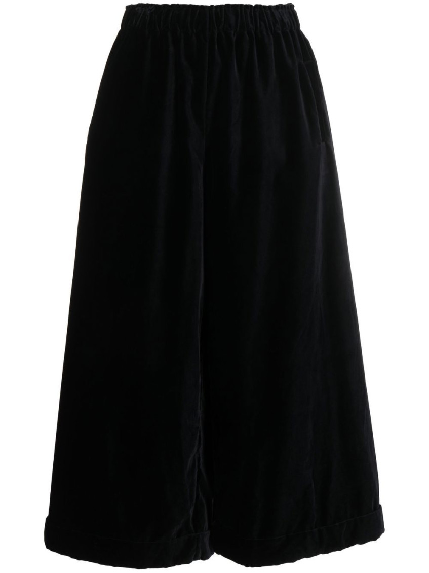 Daniela Gregis Navy Blue Cotton Trousers In Blue