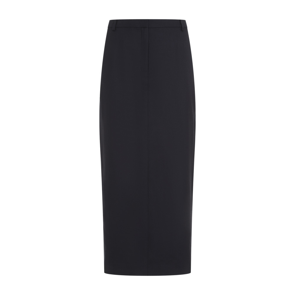 Theory Dark Navy Blue Wool Midi Skirt In Navy Blue