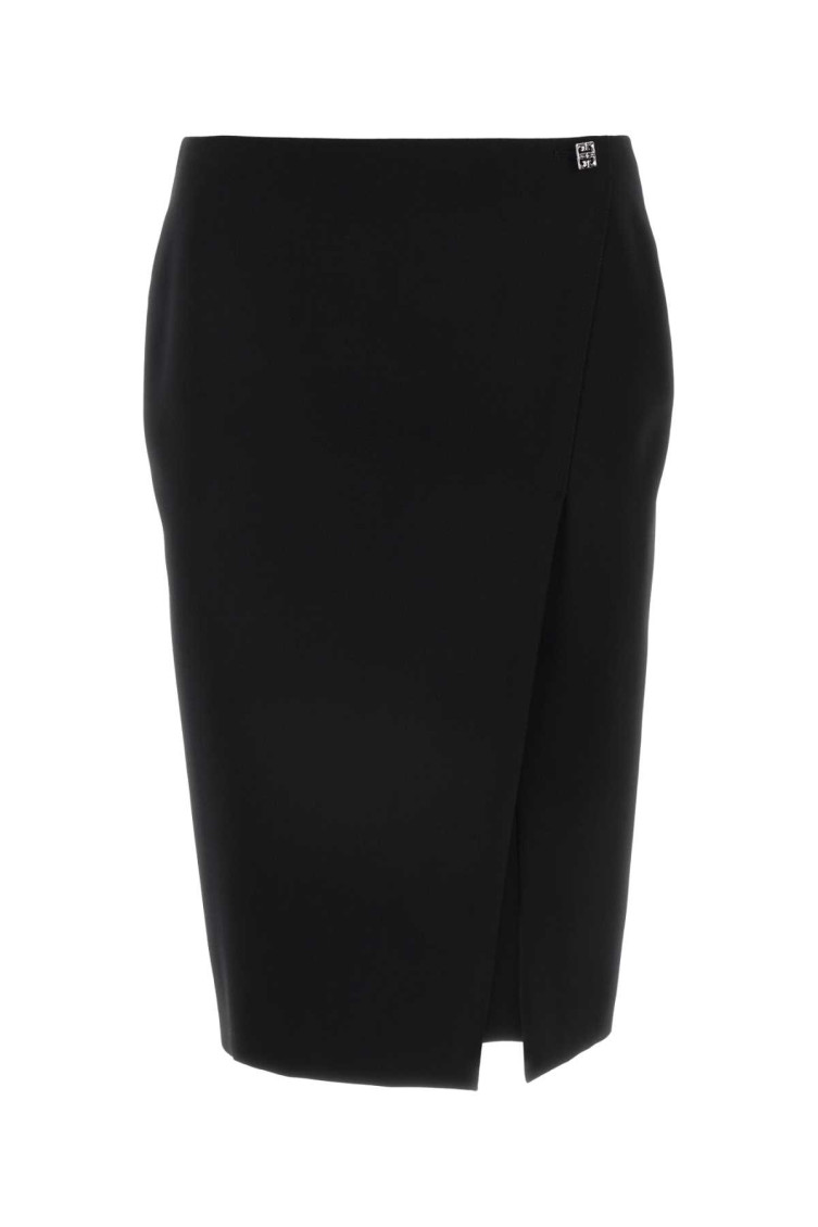 Givenchy Mini Skirt In Wool With 4g Liquid Detail In Black