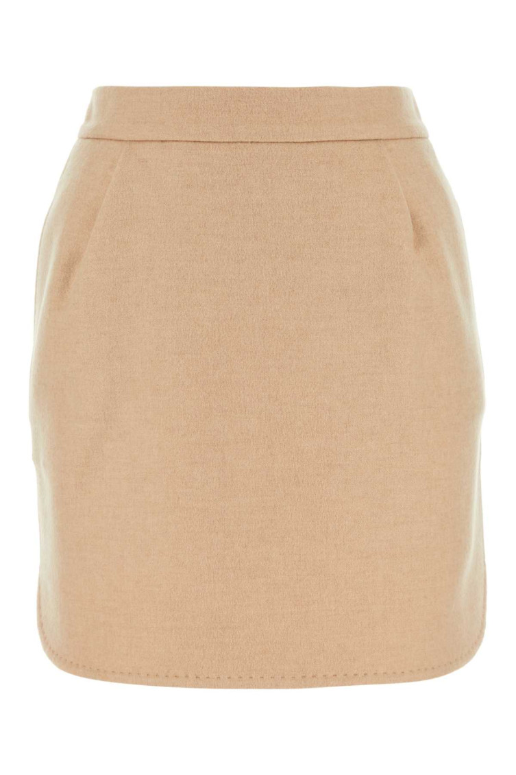 Max Mara Beige High-waisted Skirt In Brown