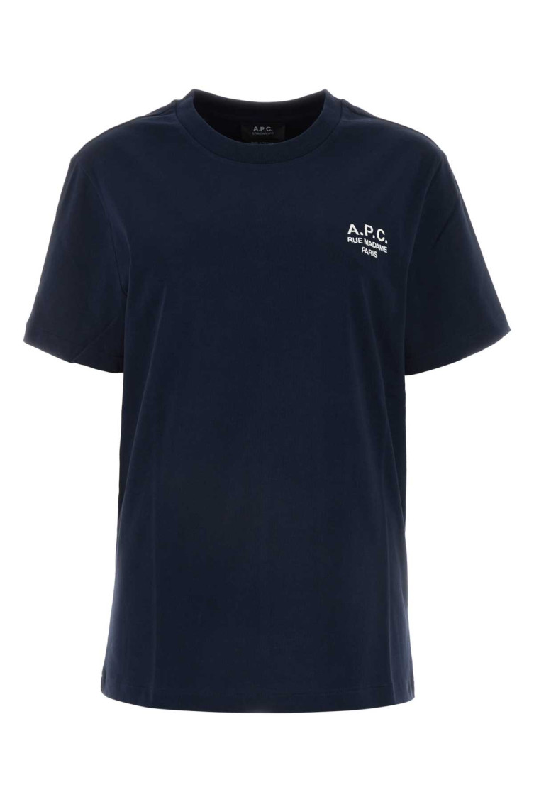 Apc A.p.c. Boxy Rue Madame Cotton Crew-neck T-shirt In Dark Blue