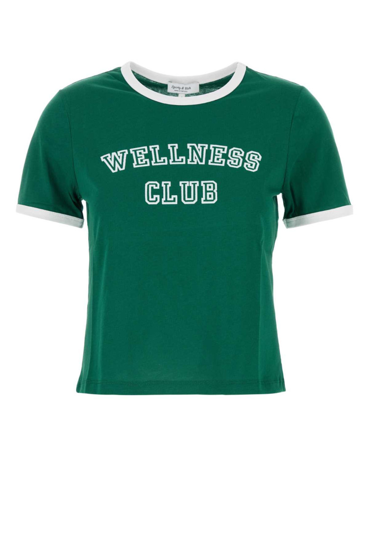 Sporty And Rich Wellness Club Ringer Tee-s Nd Sporty & Rich Female In Green