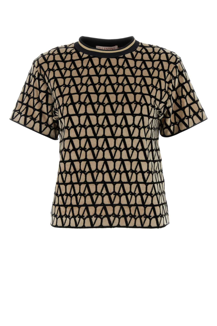 Valentino Toile Iconographe Terry Fabric T-shirt In Brown