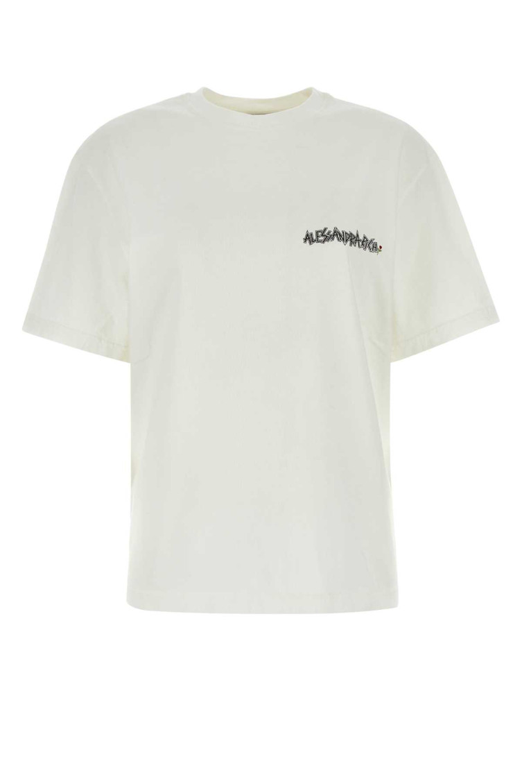 Alessandra Rich T-shirt With Round Neck And Short Sleeves In White