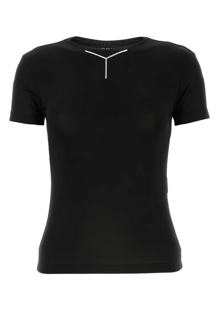 Shop Y/project Black Stretch Viscose T-shirt