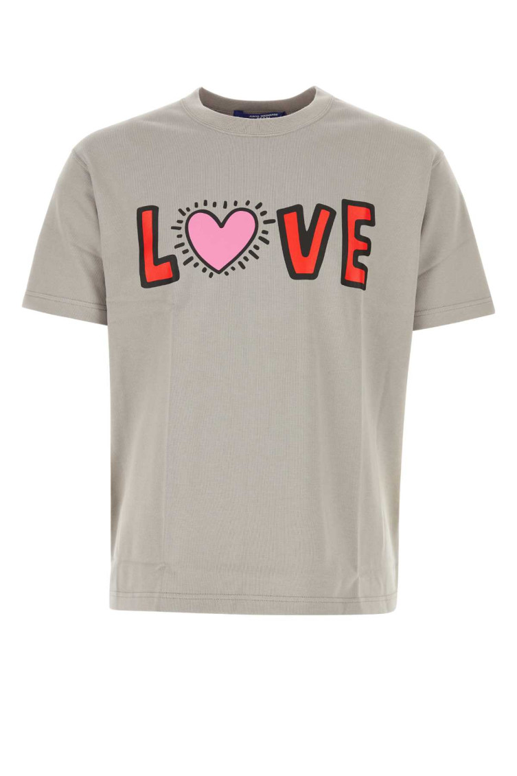 Junya Watanabe T-shirt With Round Neck And Short Sleeves In Grey