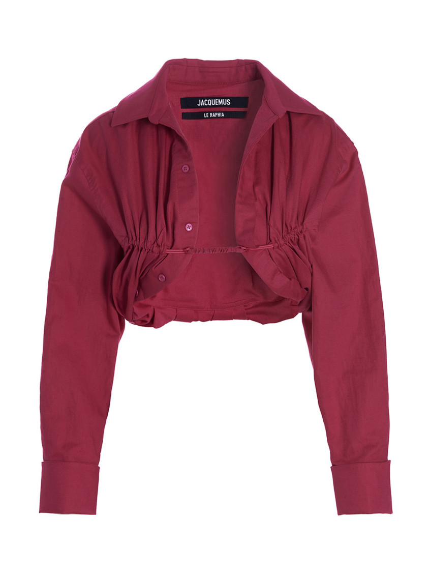 Jacquemus Machou Cotton And Linen Shirt In Fuchsia