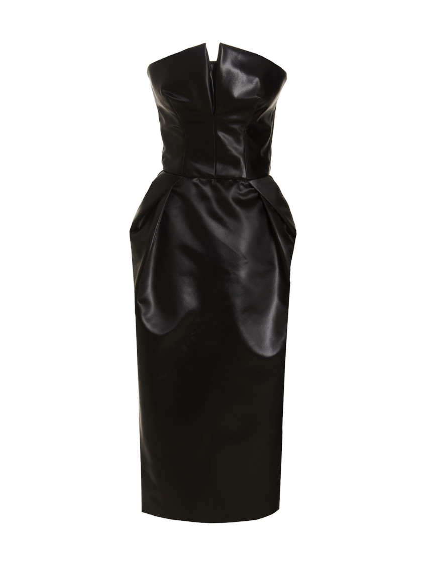Maison Margiela Back Sleeveless Bustier Midi Dress In Acetate Woman In Black