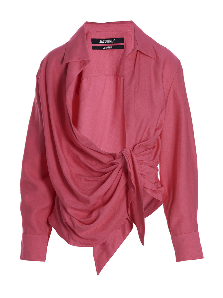 Shop Jacquemus Fuchsia La Chemise Bahia Shirt