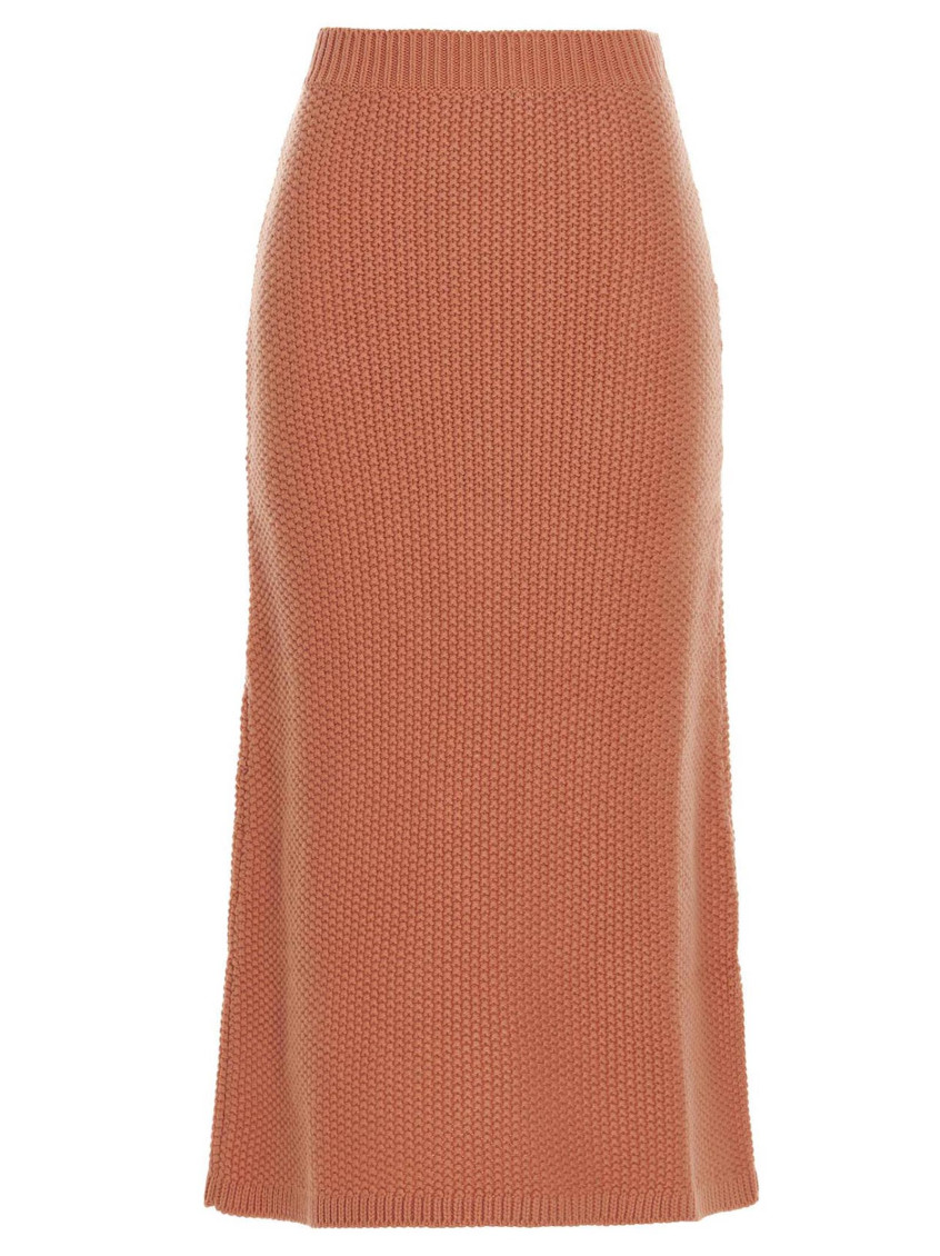 CHLOÉ ORANGE KNIT LONG SKIRT 