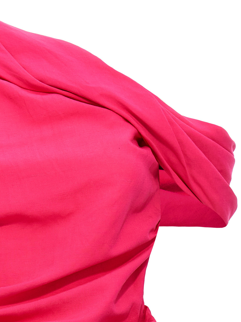 ワンピース ROCHAS Draping neckline dress Fuchsia Rochas Fuchsia Draping Neckline Dress for Women Online USA